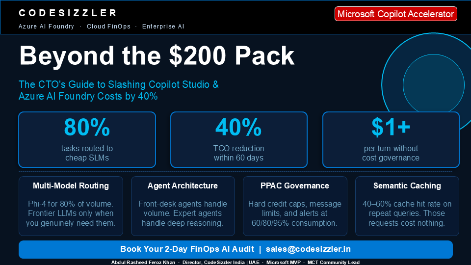 Beyond the $200 Pack — CodeSizzler FinOps Poster